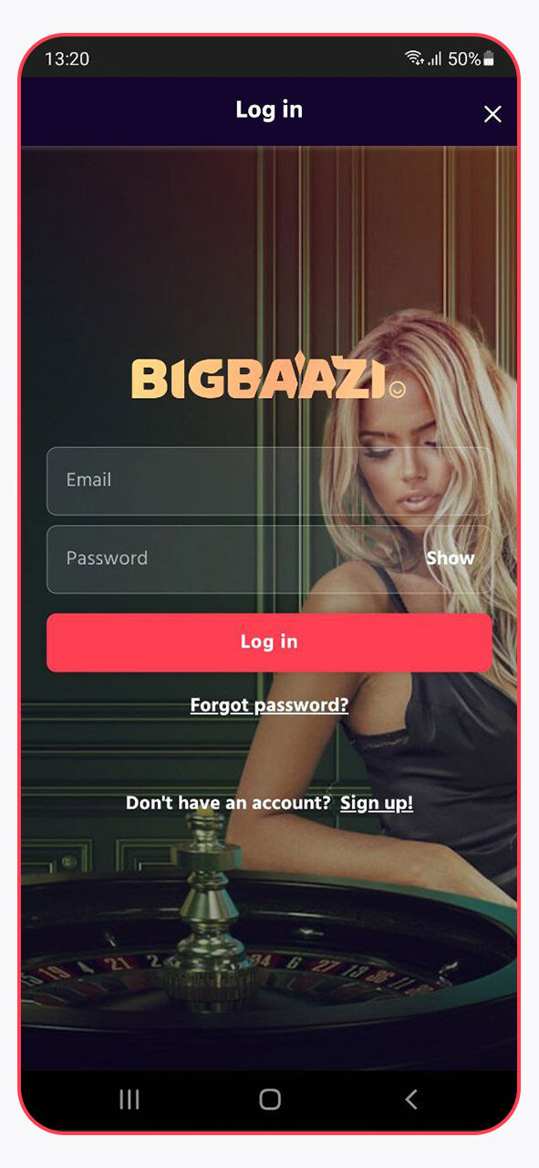 Screenshot of the Bigbaazi India Mobile Application Interface